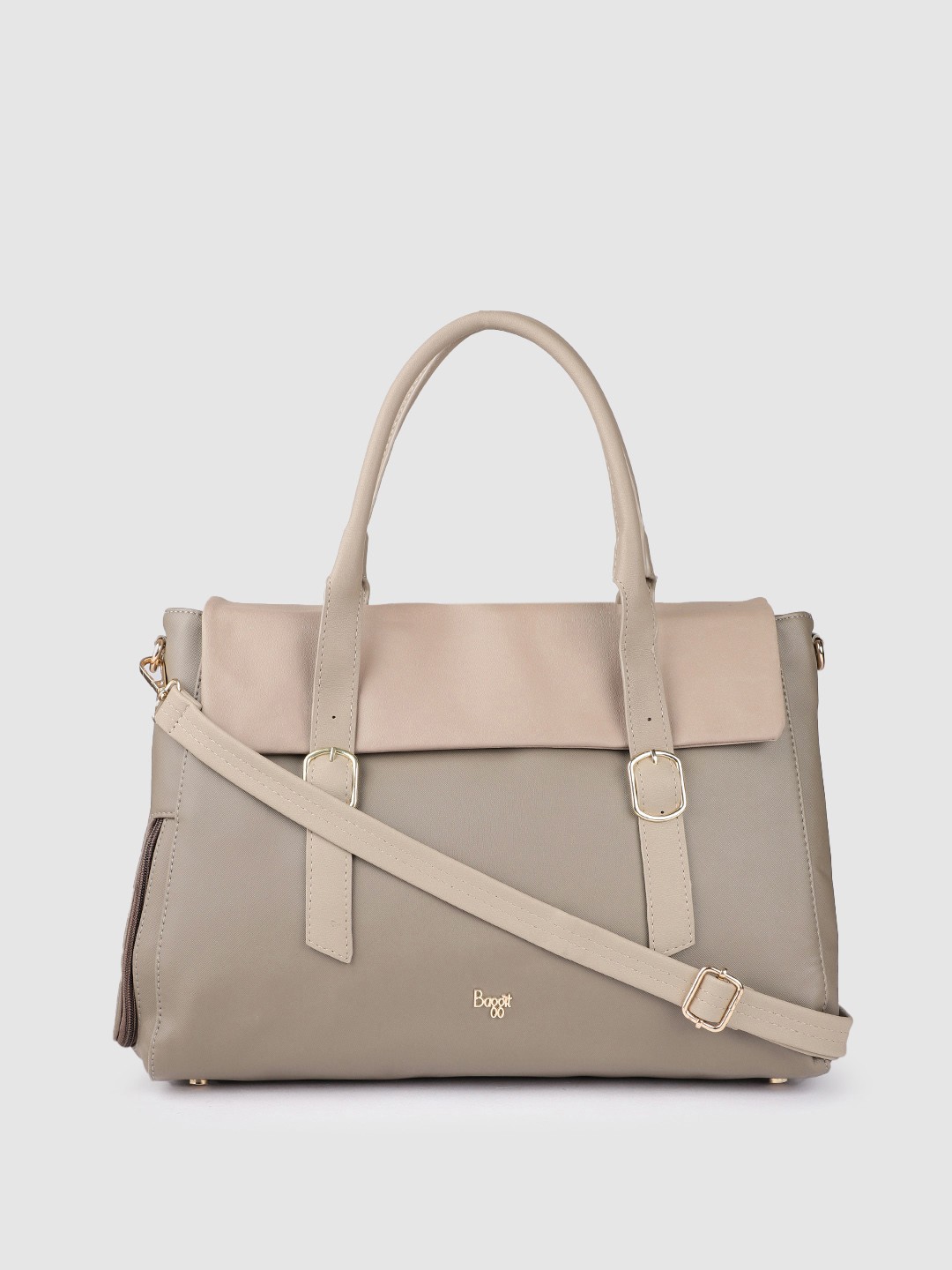 

Baggit Women Structured Laptop Handheld Bag, Beige