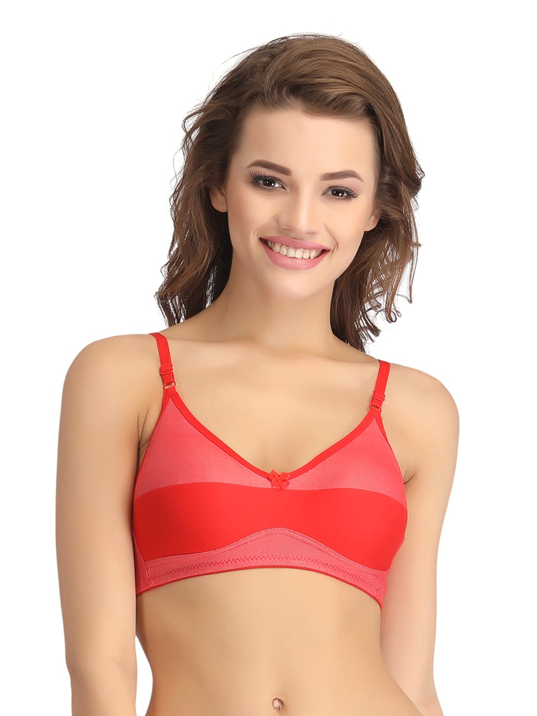 

Clovia Cotton Non-Padded Non-Wired Full Cup Bra - Red