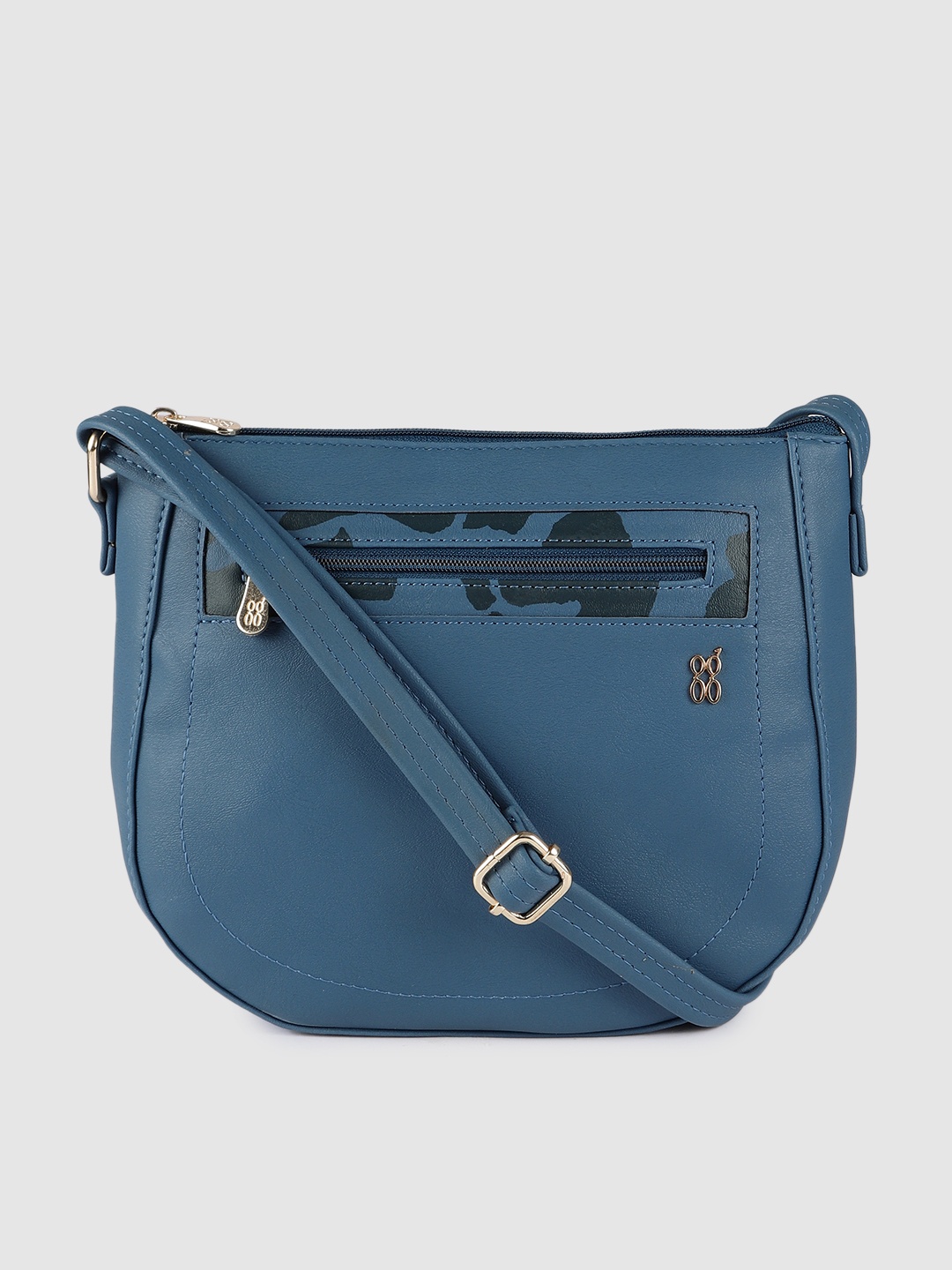 

Baggit Blue Solid Regular Half Moon Sling Bag
