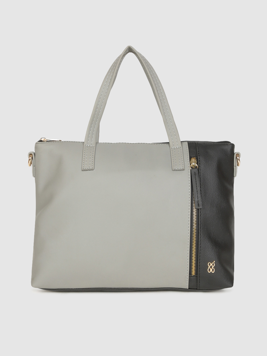 

Baggit Grey & Black Colourblocked Handheld Bag