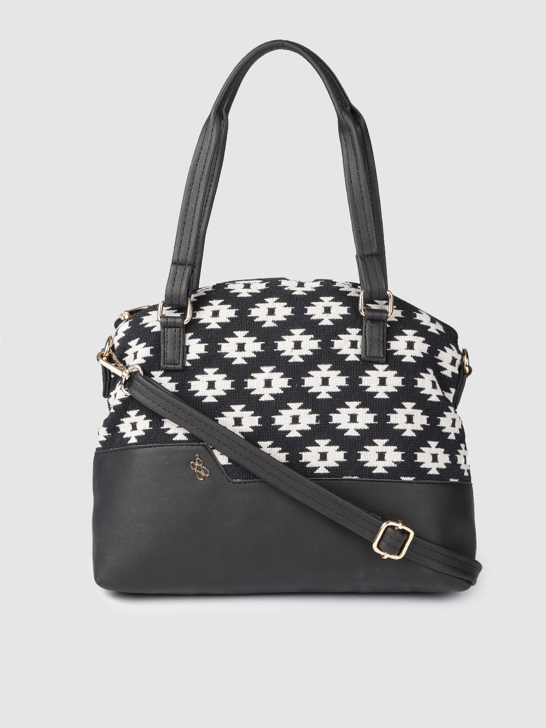

Baggit Black Self Design Shoulder Bag