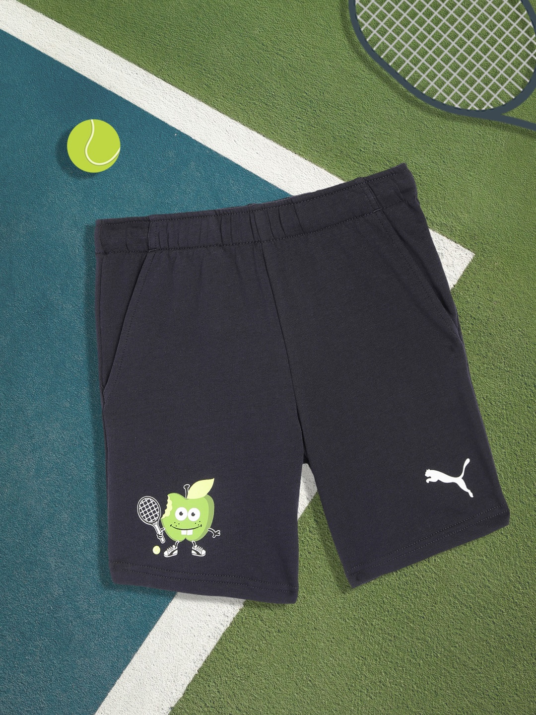 

Puma Unisex Kids Blue Fruitmates Pure Cotton Regular Fit Shorts