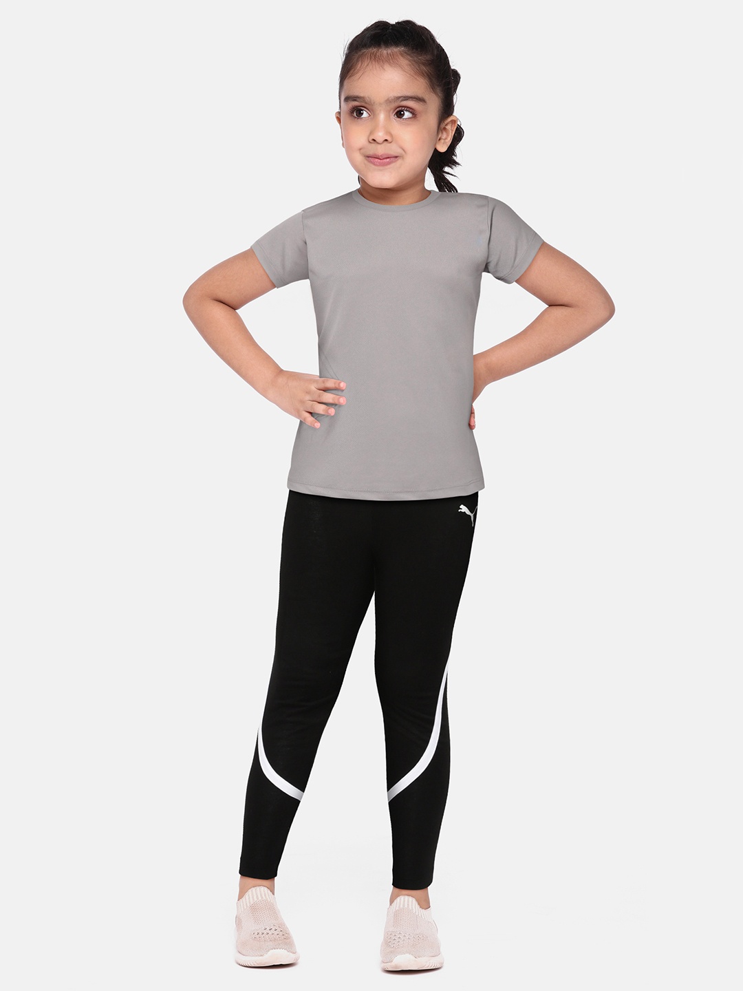 

Puma Girls Black Brand Logo Print Alpha Youth Tights