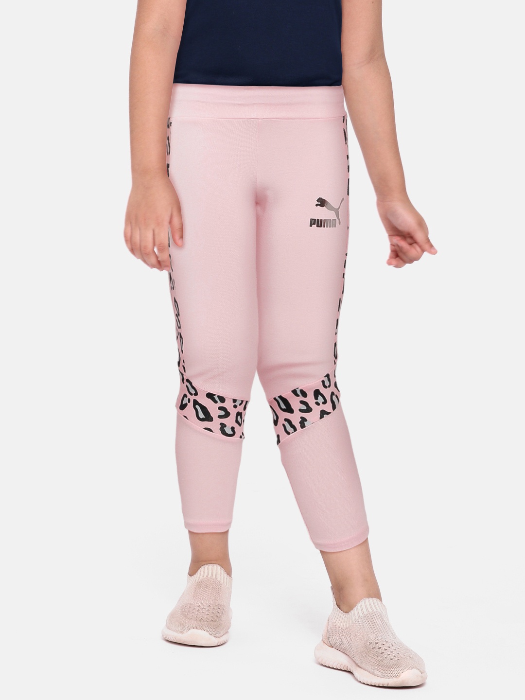 

Puma Girls Pink Printed Summer Roar Youth Tights