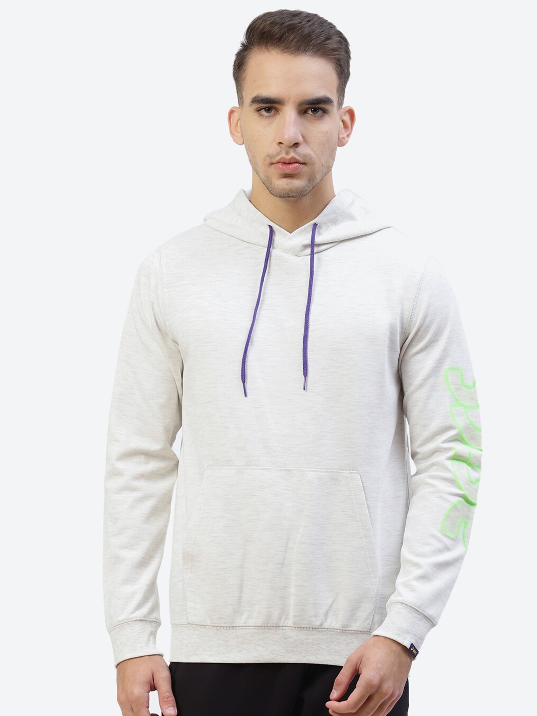 

ASICS Men White M Pullover Hooded Sweatshirt
