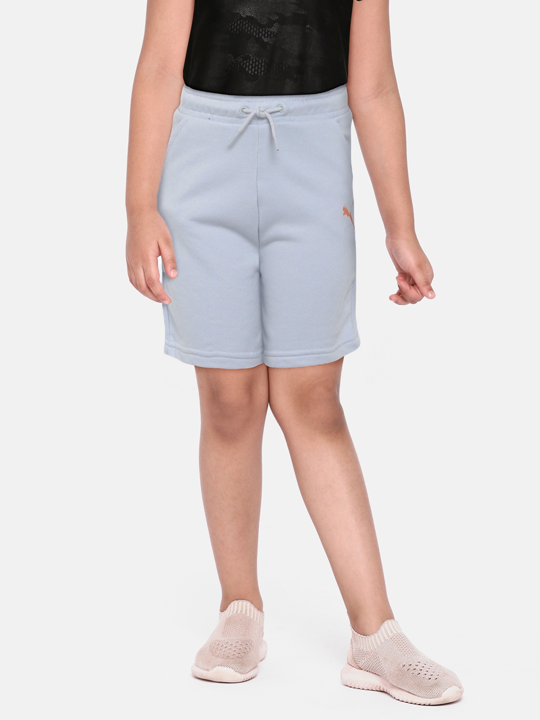 

Puma Girls Solid Pure Cotton Relaxed Fit Shorts, Blue