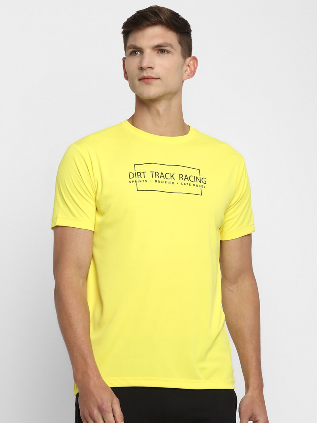 

Yuuki Men Yellow Typography Round Neck T-shirt