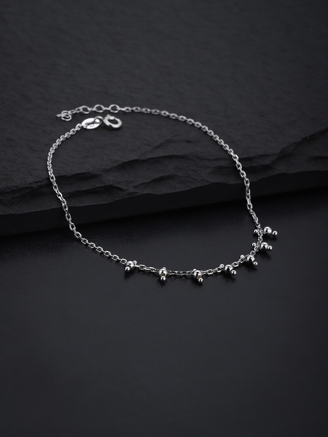 

VANBELLE 925 Sterling Silver & Stone-Studded Anklet