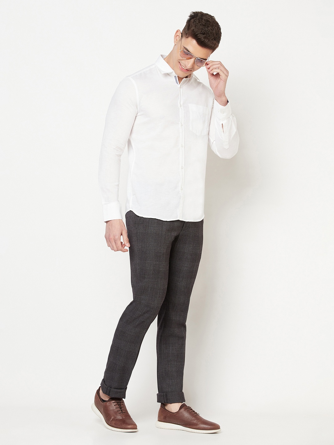 

Crimsoune Club Men White Slim Fit Casual Shirt