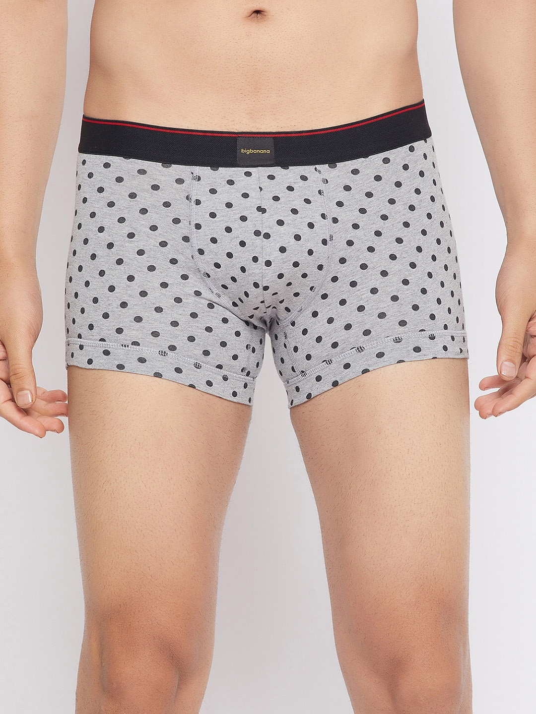 

bigbanana Men Grey Polka Dots Printed Trunks - Dane