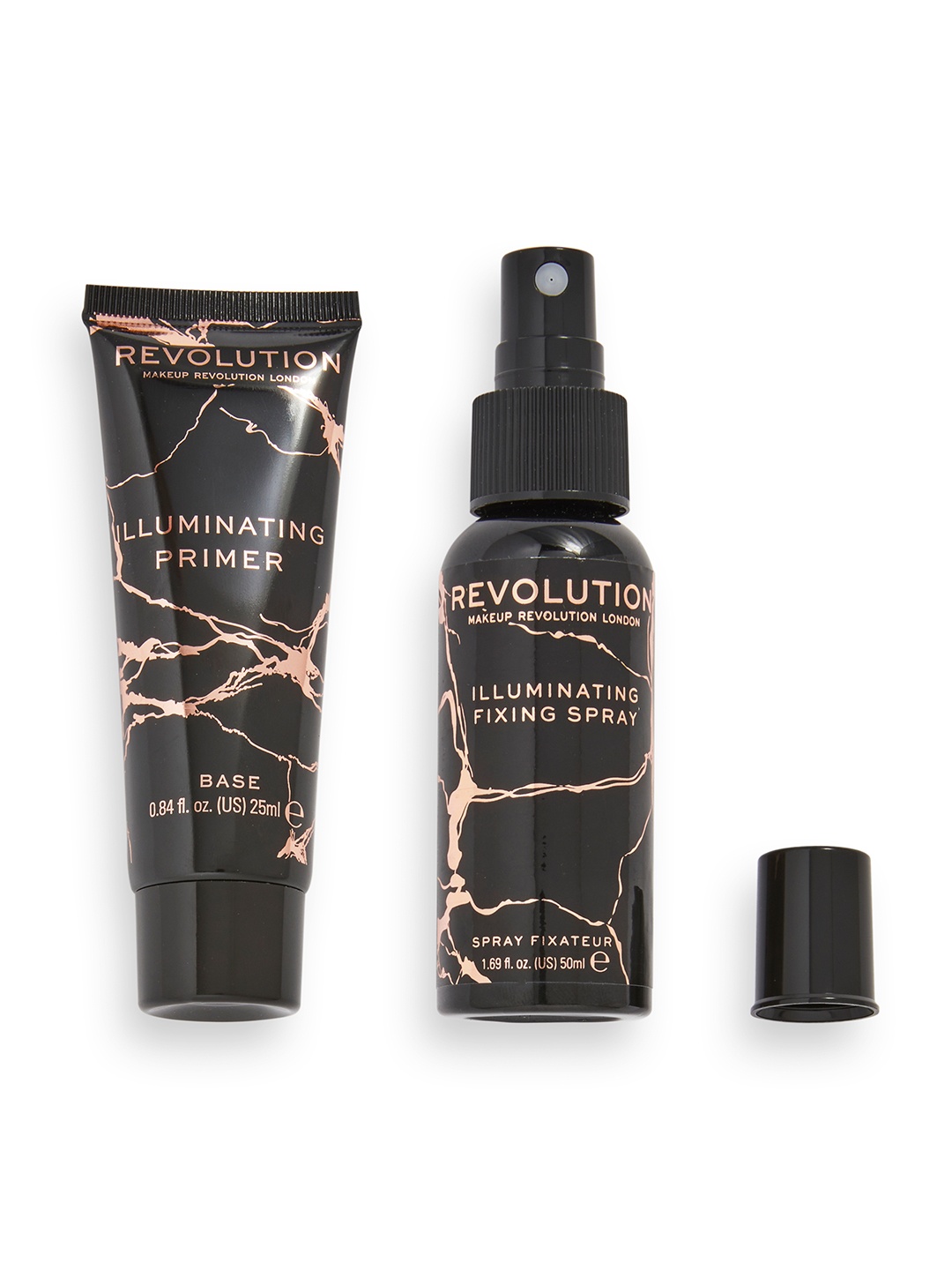 

Makeup Revolution London Illuminating Primer Base & Fixing Spray Gift Set, Black
