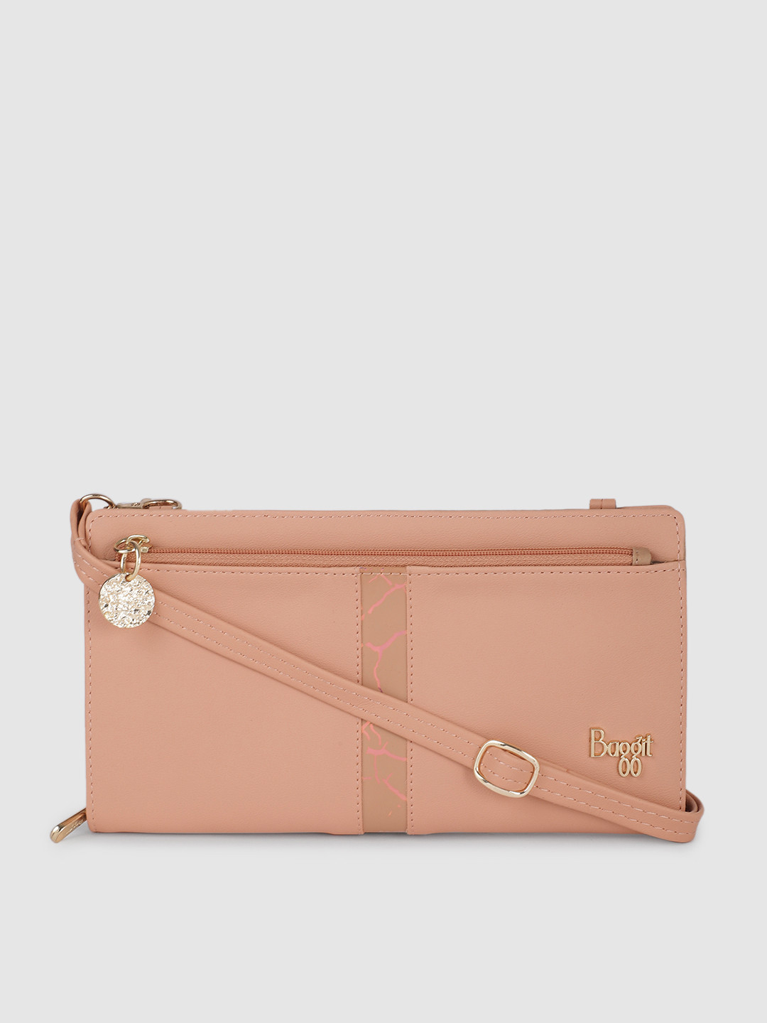 

Baggit Women Pink Solid Zip Around Wallet