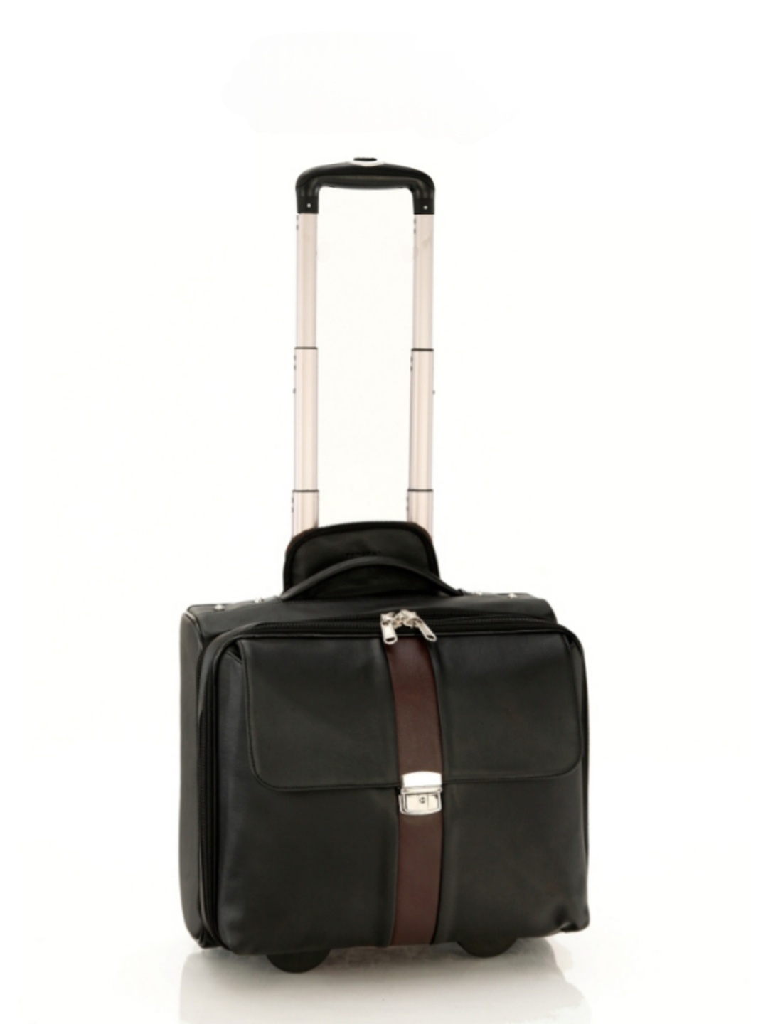 

MBOSS Overnighter 2 Wheel Laptop Compartment Cabin Size Trolley Bag, Black