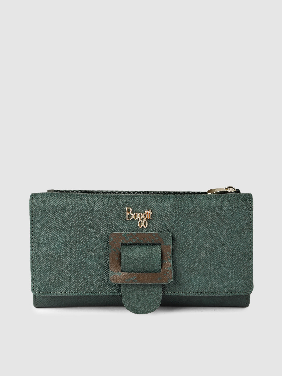 

Baggit Women Green Textured Three Fold Wallet