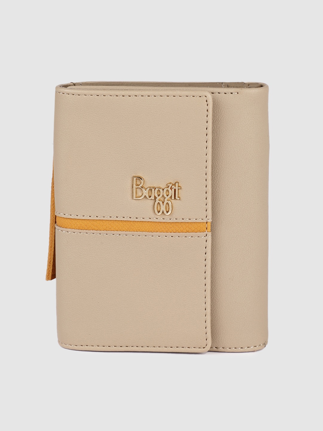 

Baggit Women Beige Solid Three Fold Wallet