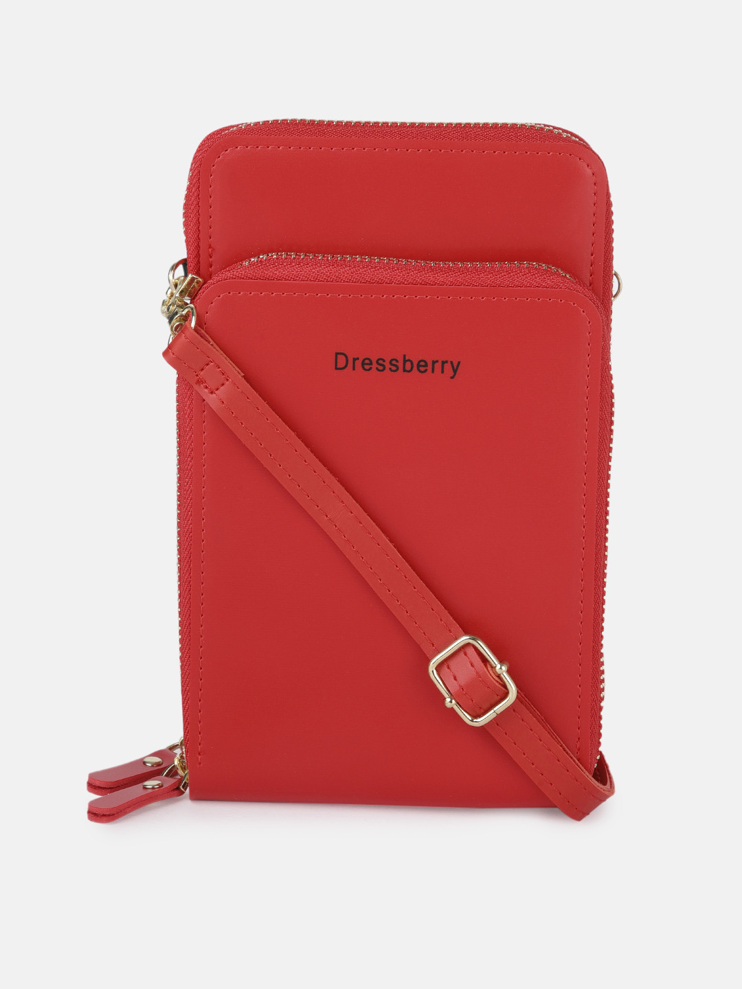 

DressBerry Women Red Solid Silicone Mobile Pouch with Card Holder