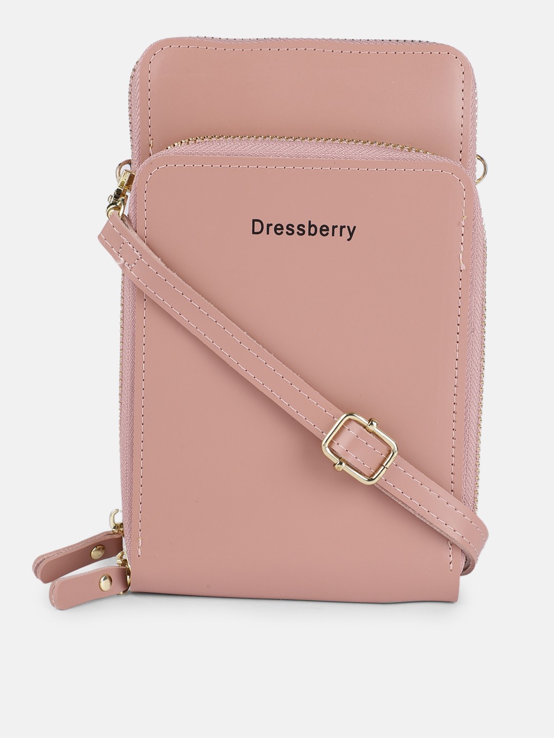 

DressBerry Women Pink Solid Silicone Mobile Pouch with Card Holder
