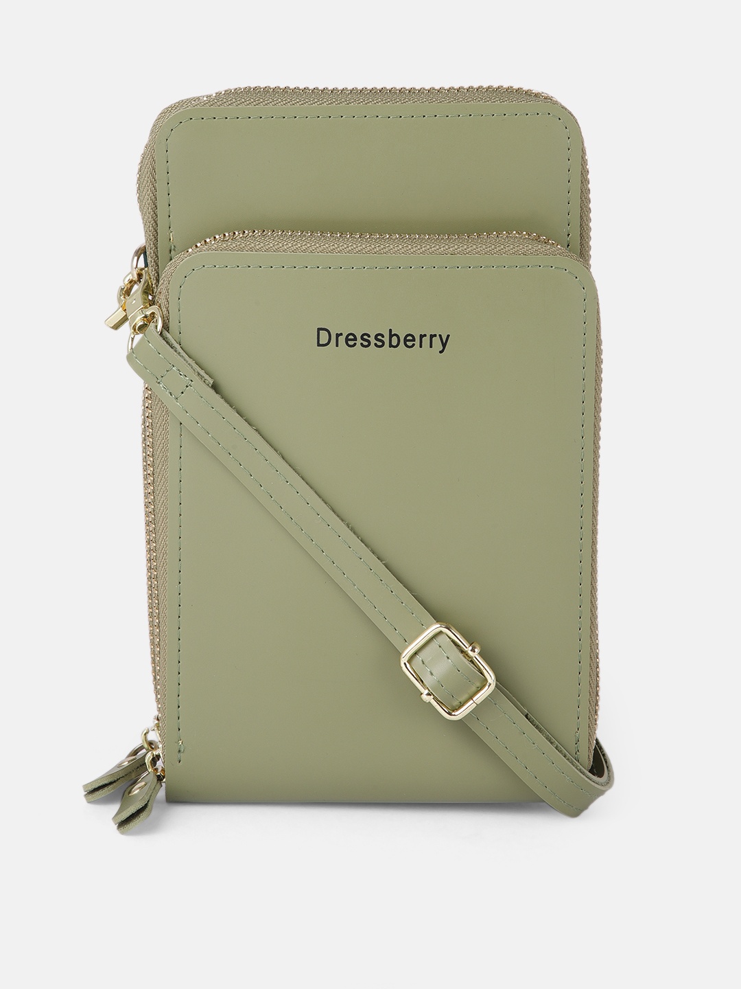 

DressBerry Women Green Solid Mobile Pouch with Sling Strap