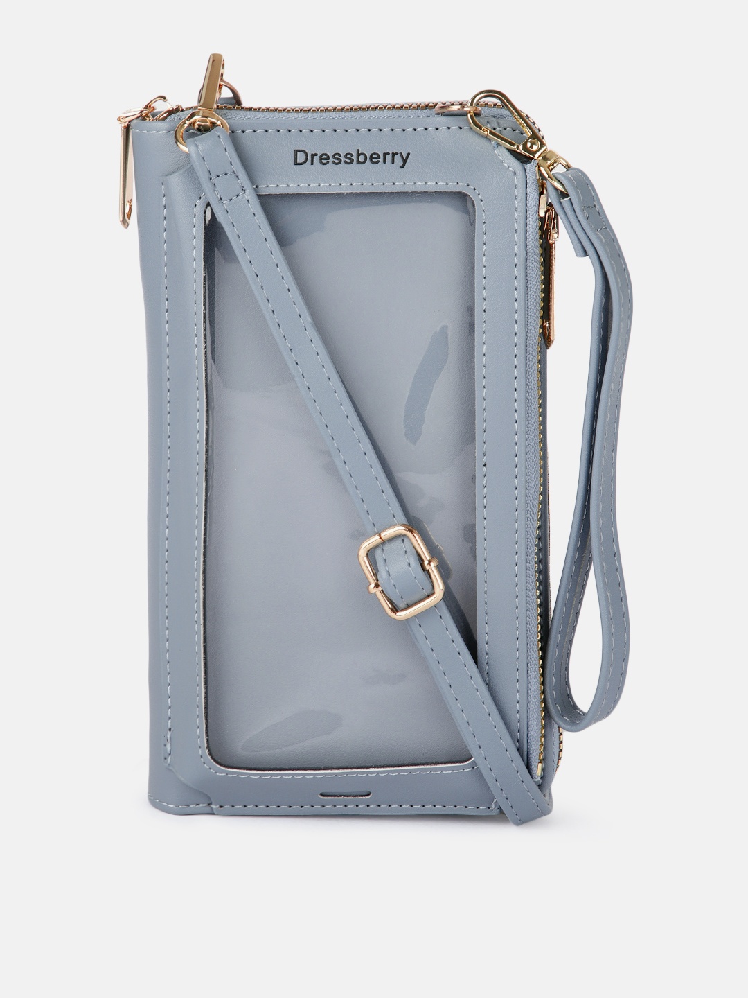 

DressBerry Women Blue Solid Mobile Pouch with Sling Strap