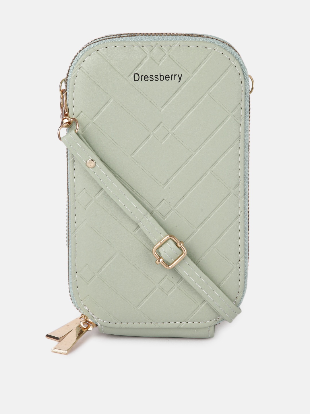 

DressBerry Women Green Solid Mobile Pouch with Sling Strap