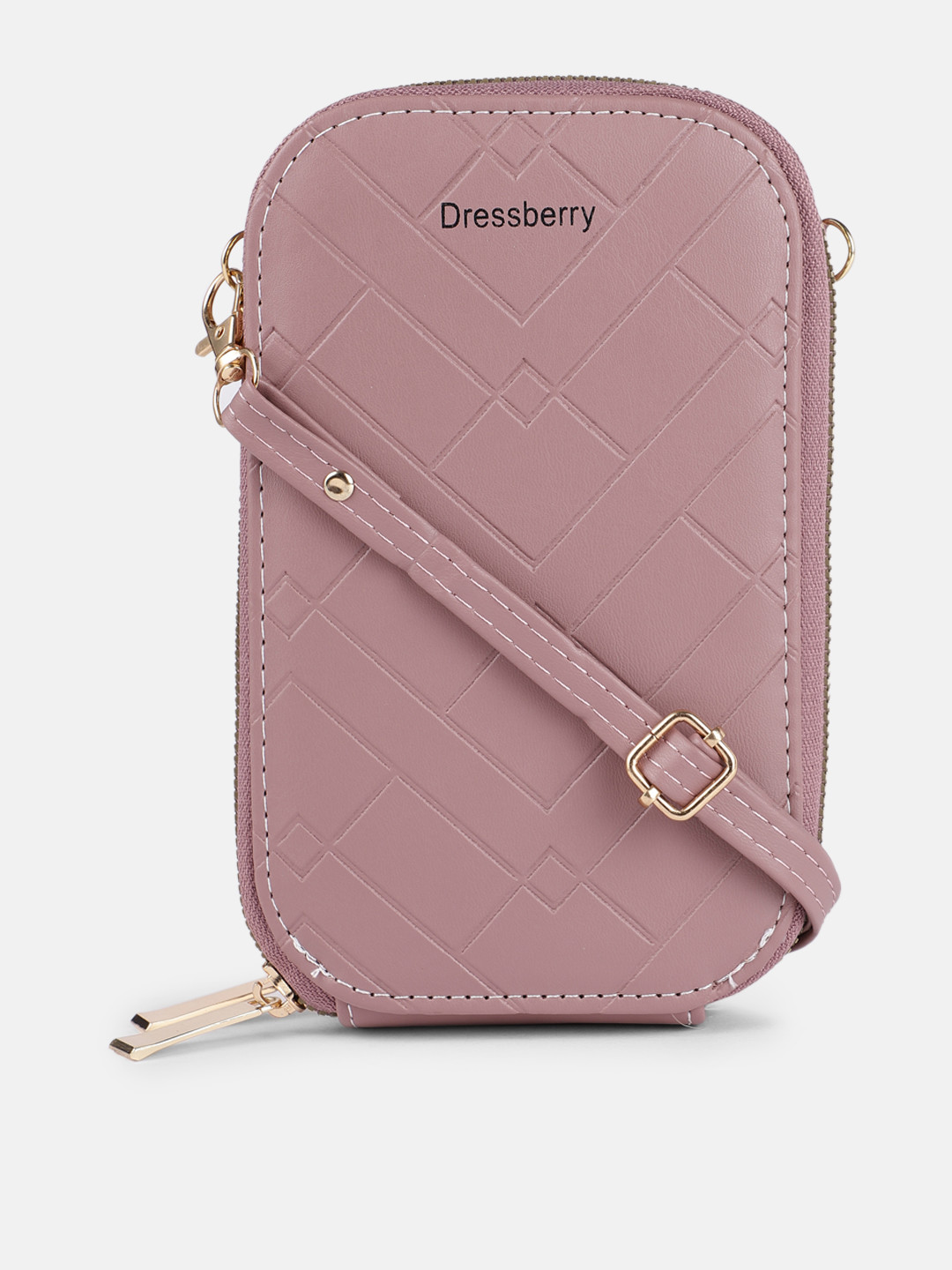 

DressBerry Pink Textured Crossbody Mobile Sling Pouch