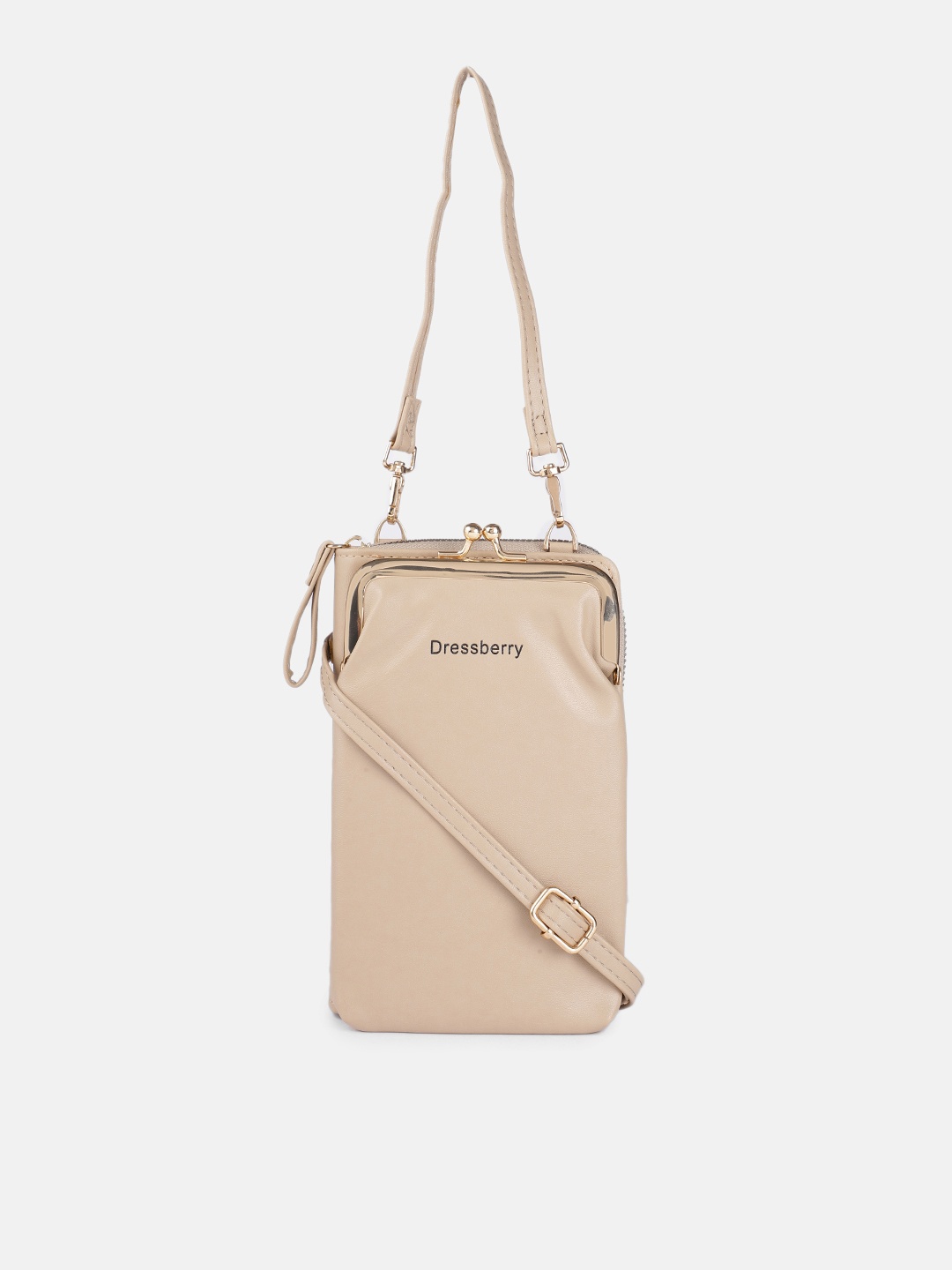 

DressBerry Women Beige Solid Mobile Pouch