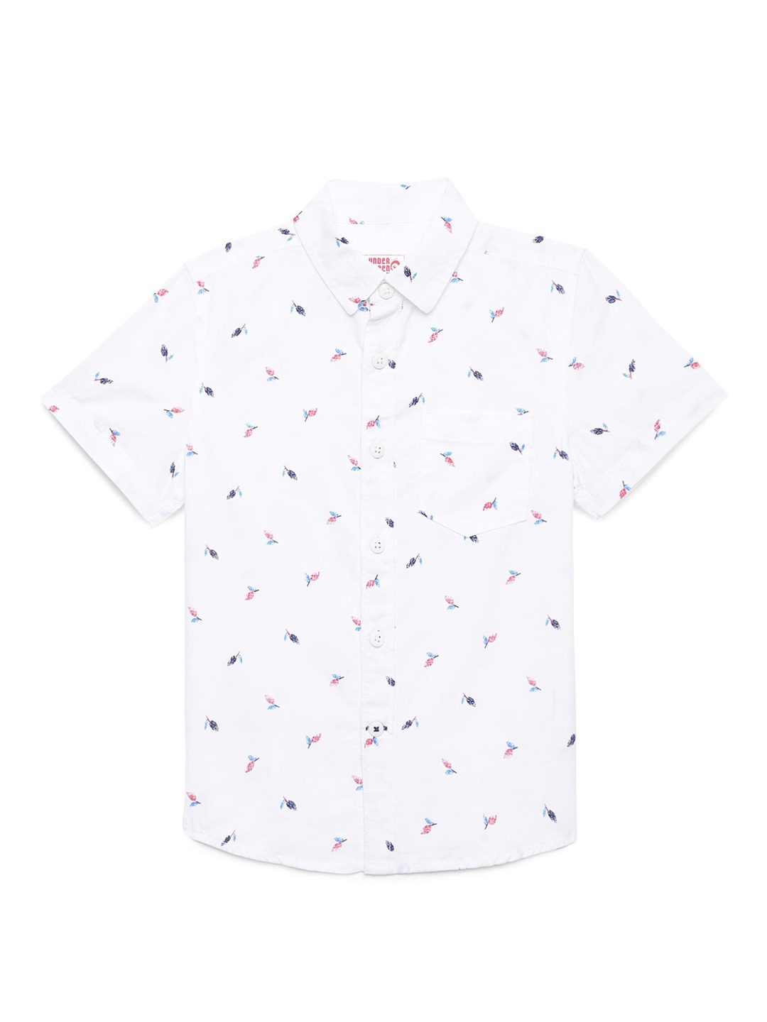 

UNDER FOURTEEN ONLY Boys White Printed Casual Shirt