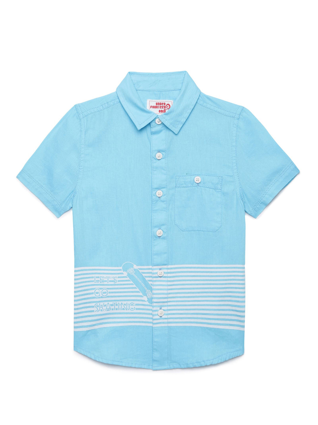 

UNDER FOURTEEN ONLY Boys Blue Striped Casual Shirt