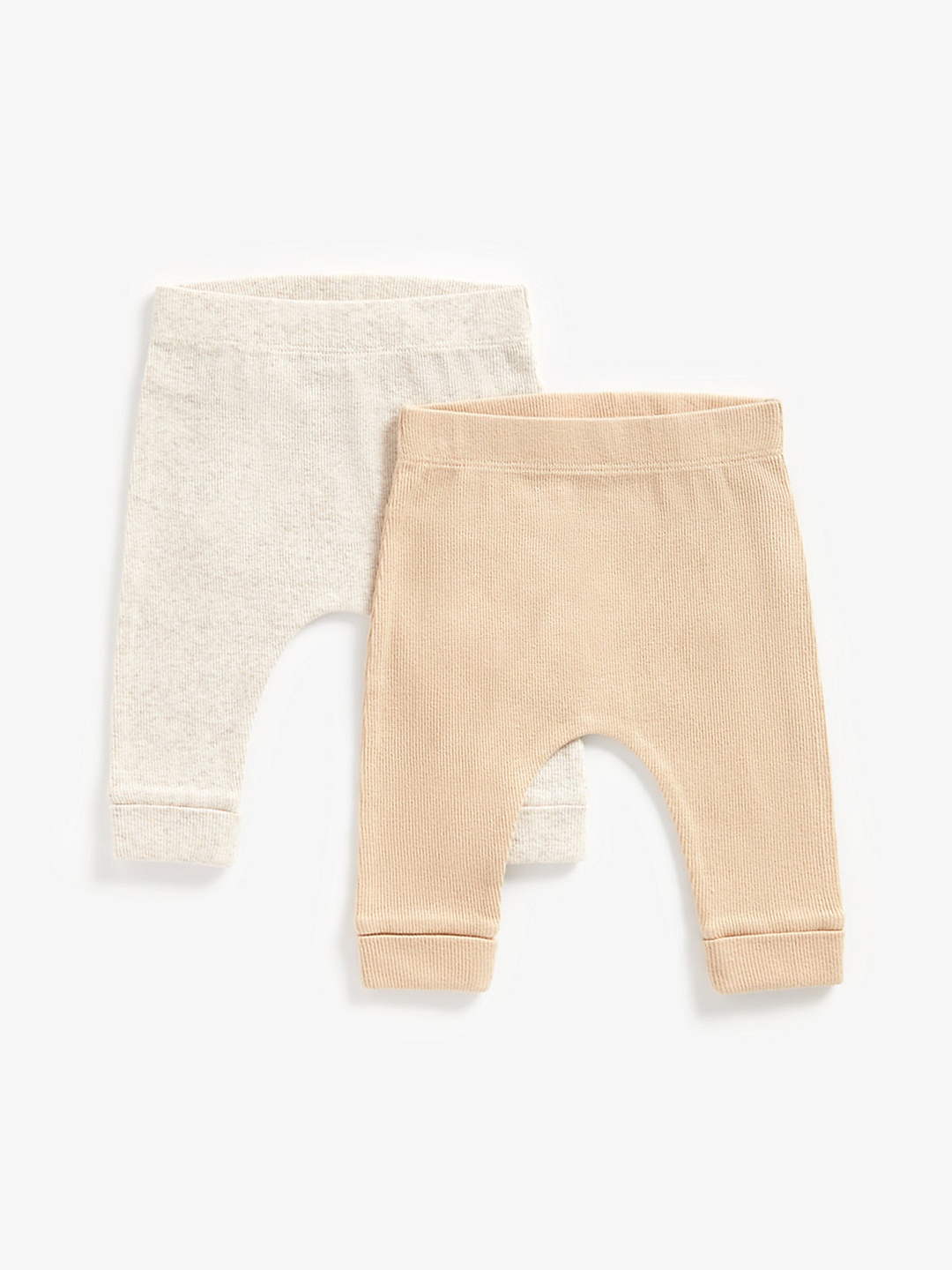 

mothercare Infants Pack Of 2 3D Details Joggers, Beige