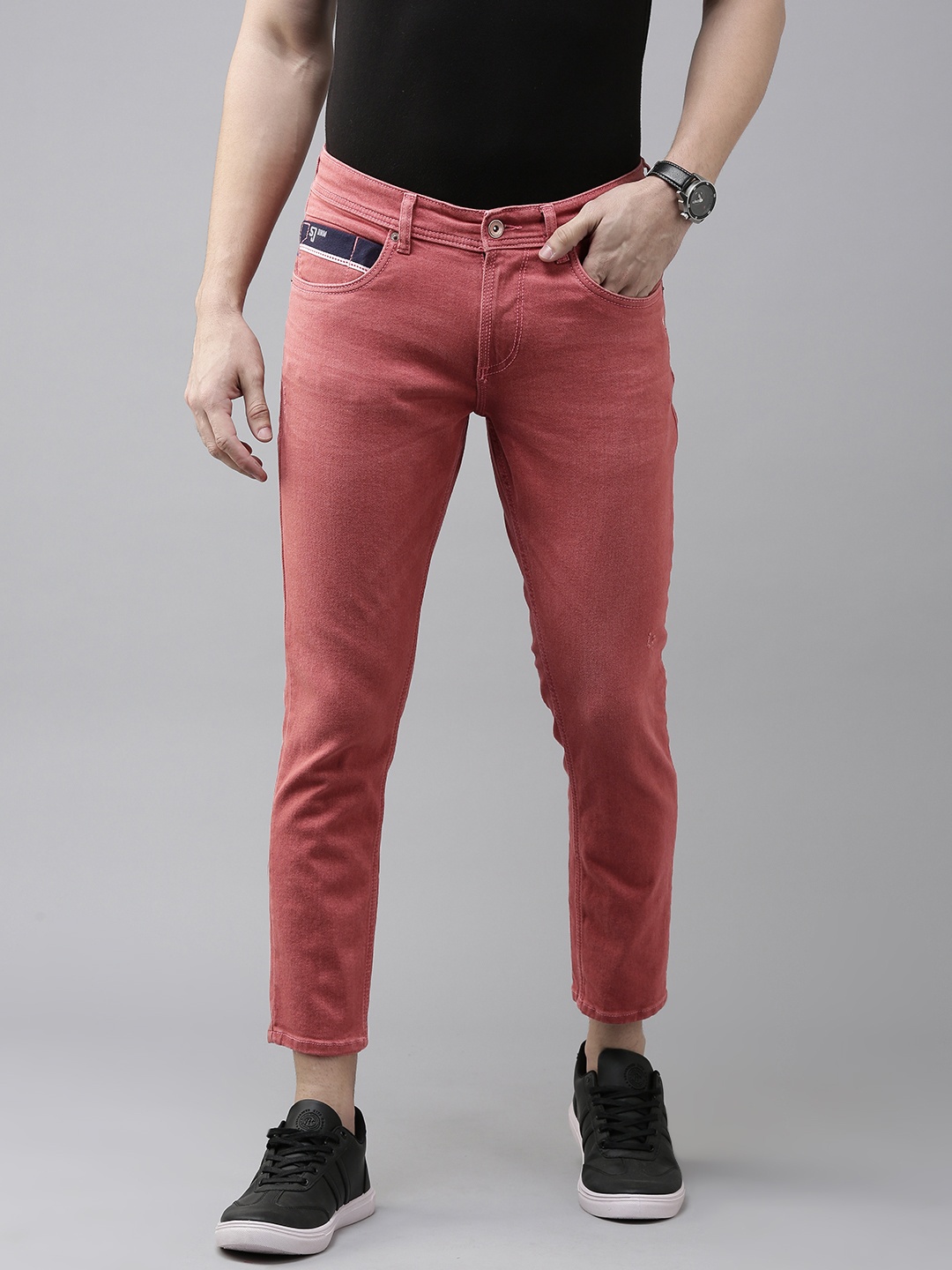 

SPYKAR Men Rust Kano Slim Fit Mid-Rise Stretchable Jeans