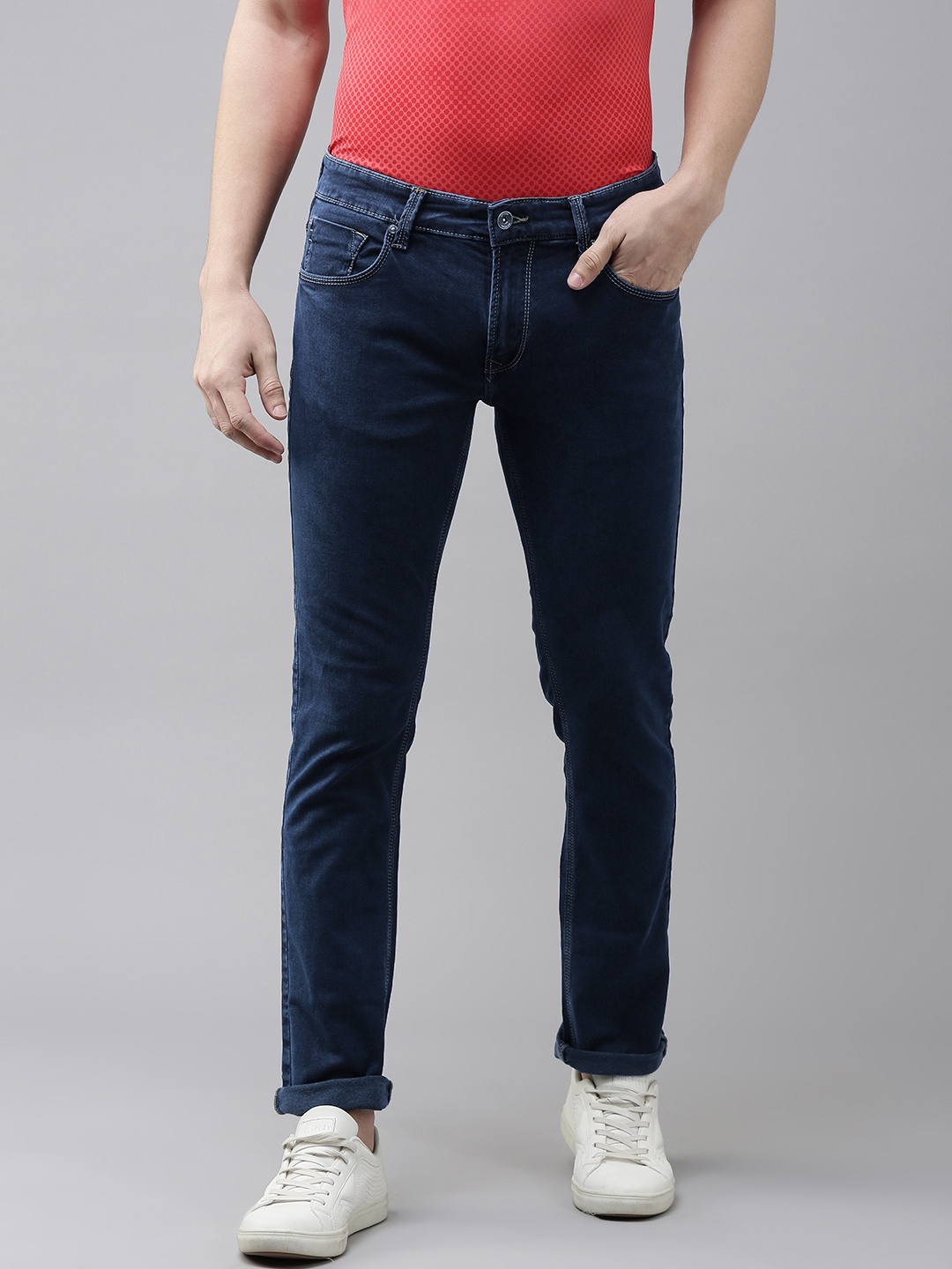 

SPYKAR Men Navy Blue Rover Slim Fit Mid-Rise Stretchable Jeans