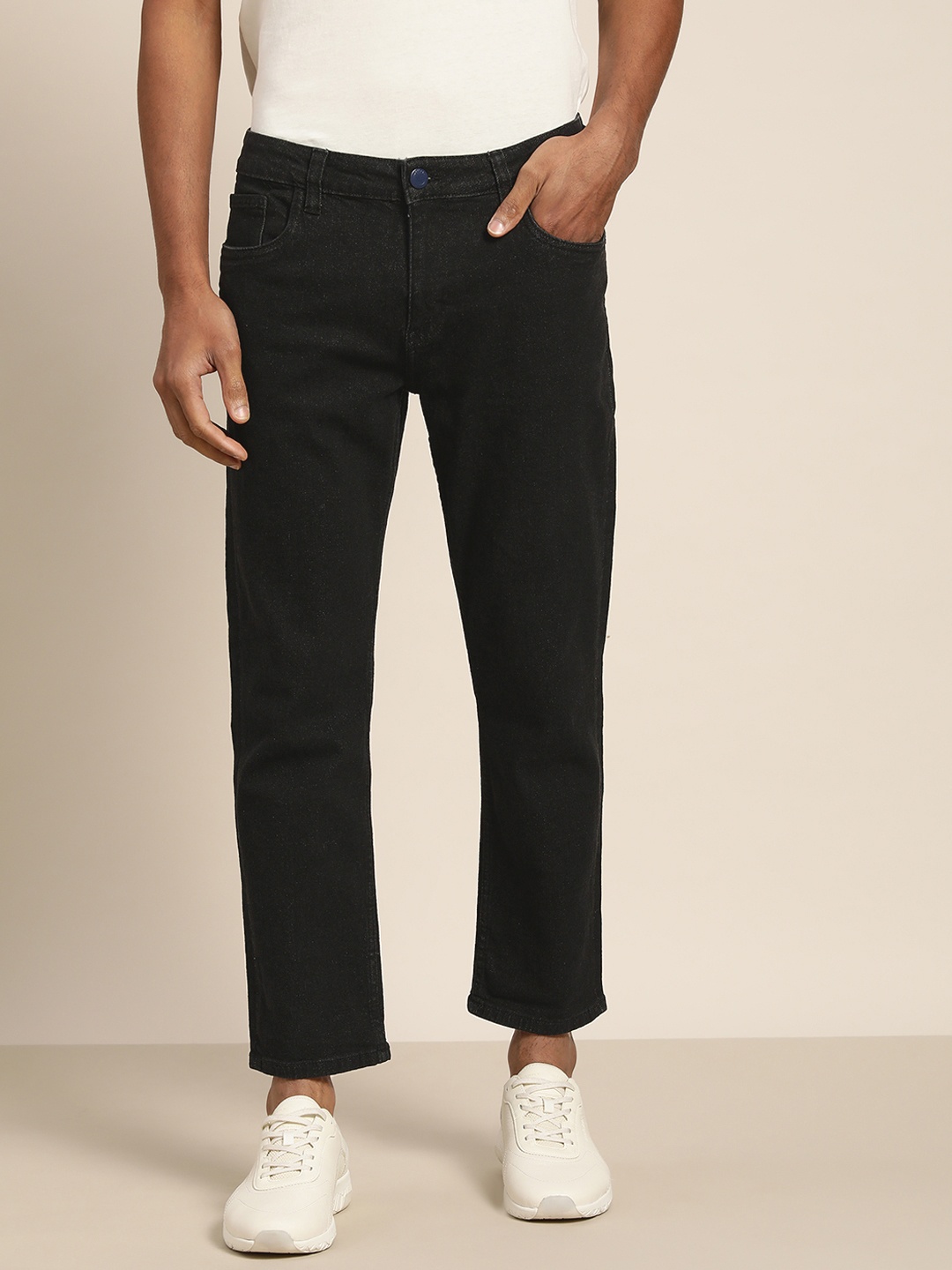 

ether Men Black Slim Tapered Fit Stretchable Jeans