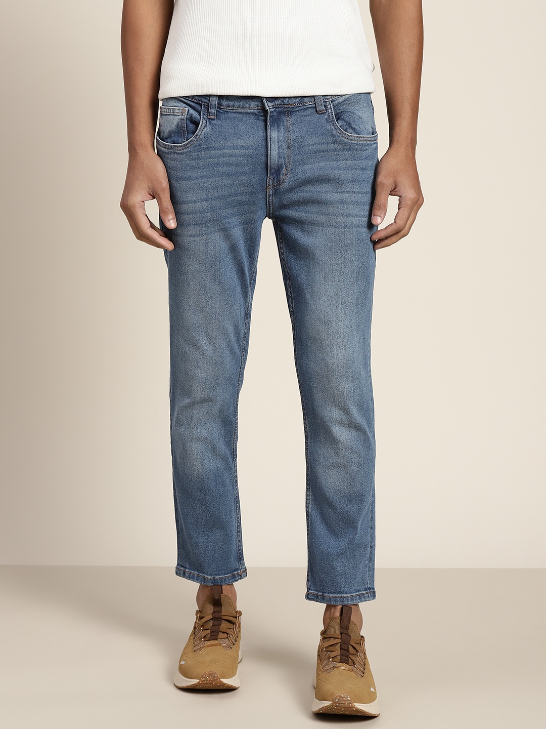 

ether Men Blue Light Fade Stretchable Jeans