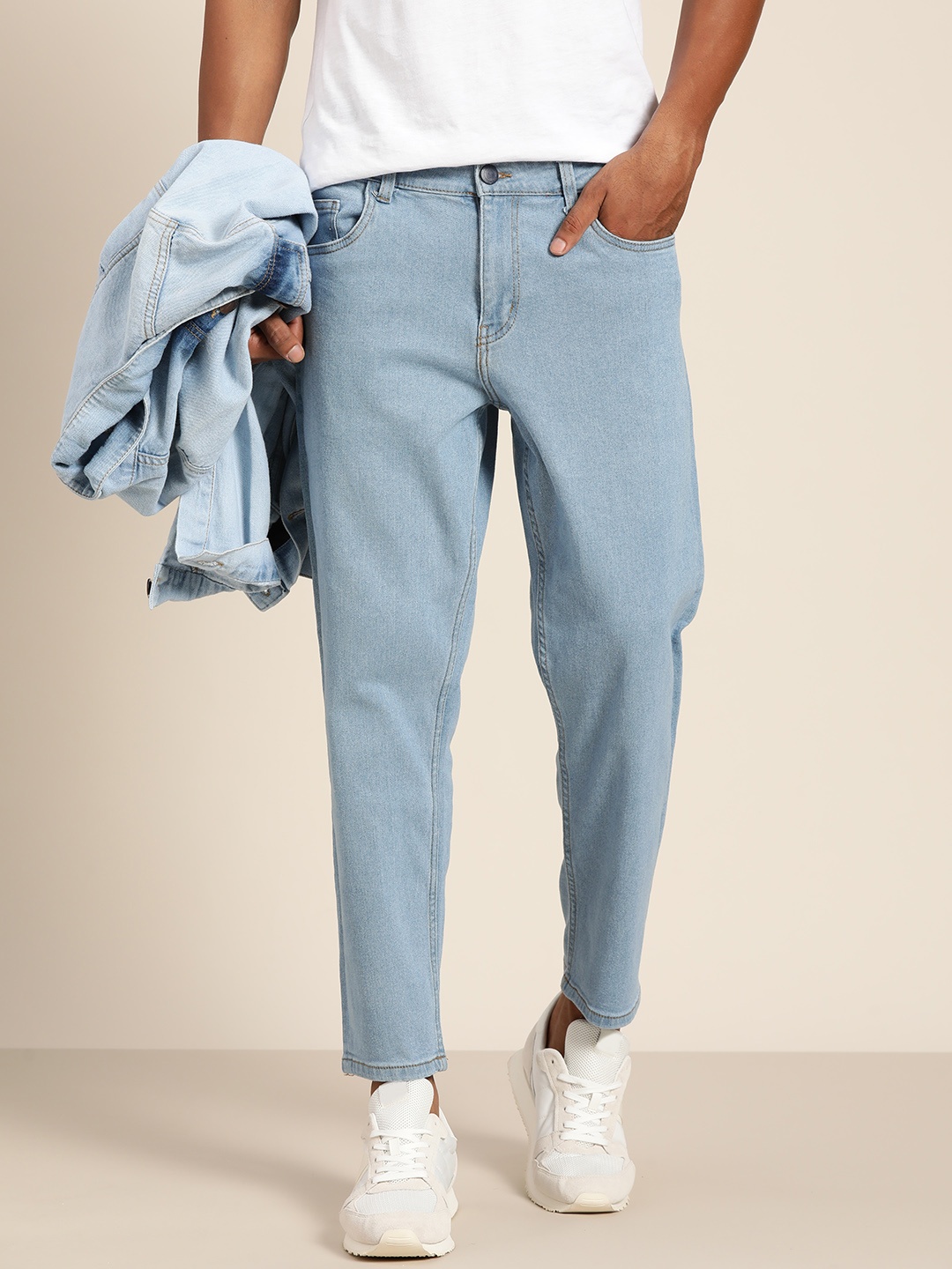 

ether Men Blue Carrot Fit Stretchable Jeans