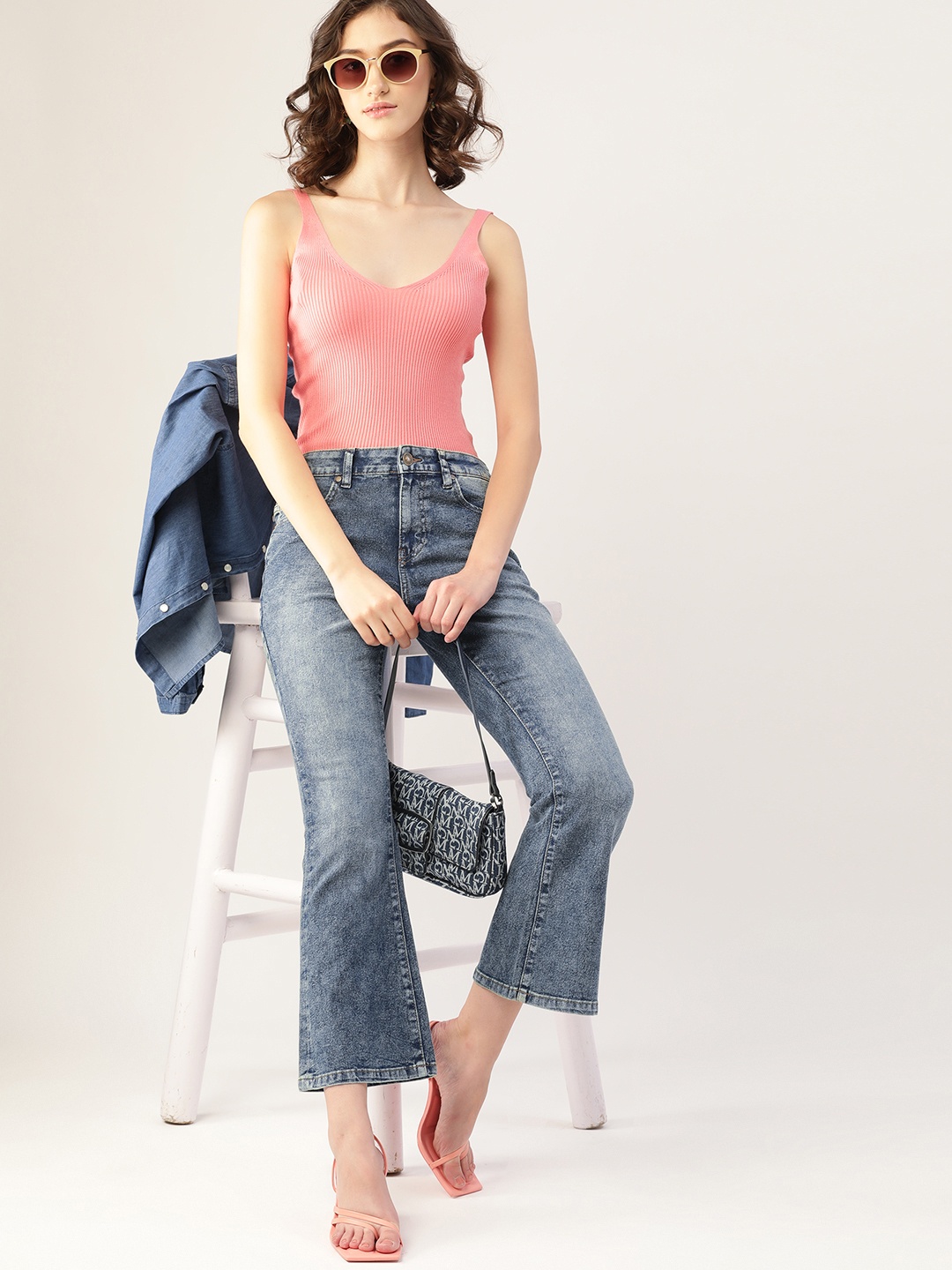 

DressBerry Women Blue Flared Light Fade Stretchable Jeans