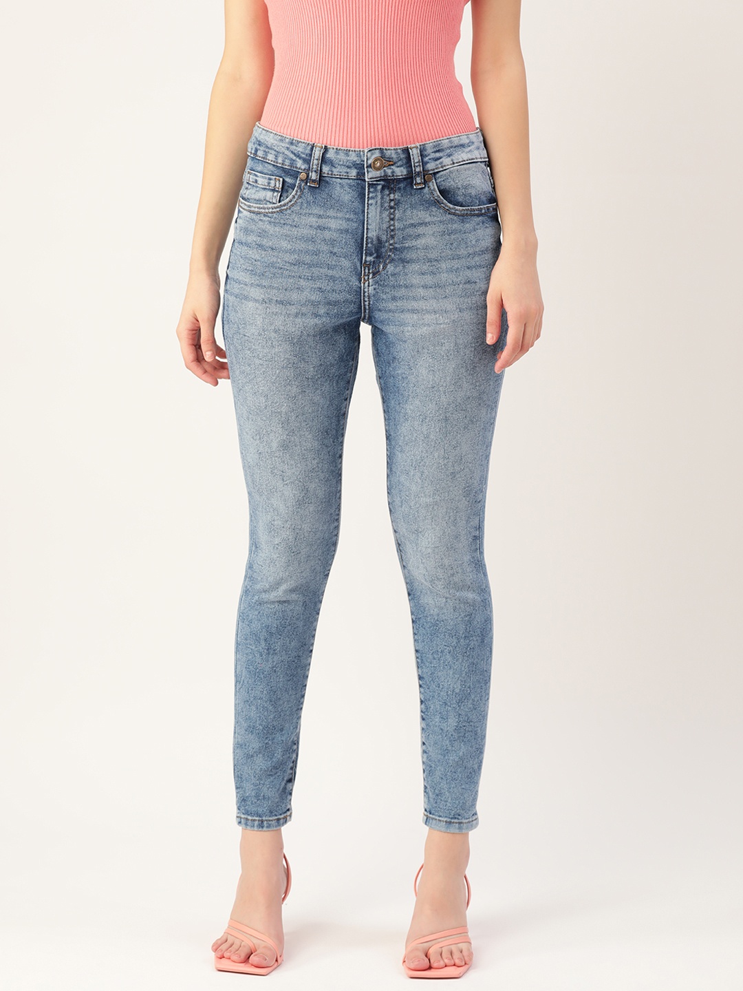 

DressBerry Women Blue Skinny Fit Heavy Fade Stretchable Jeans
