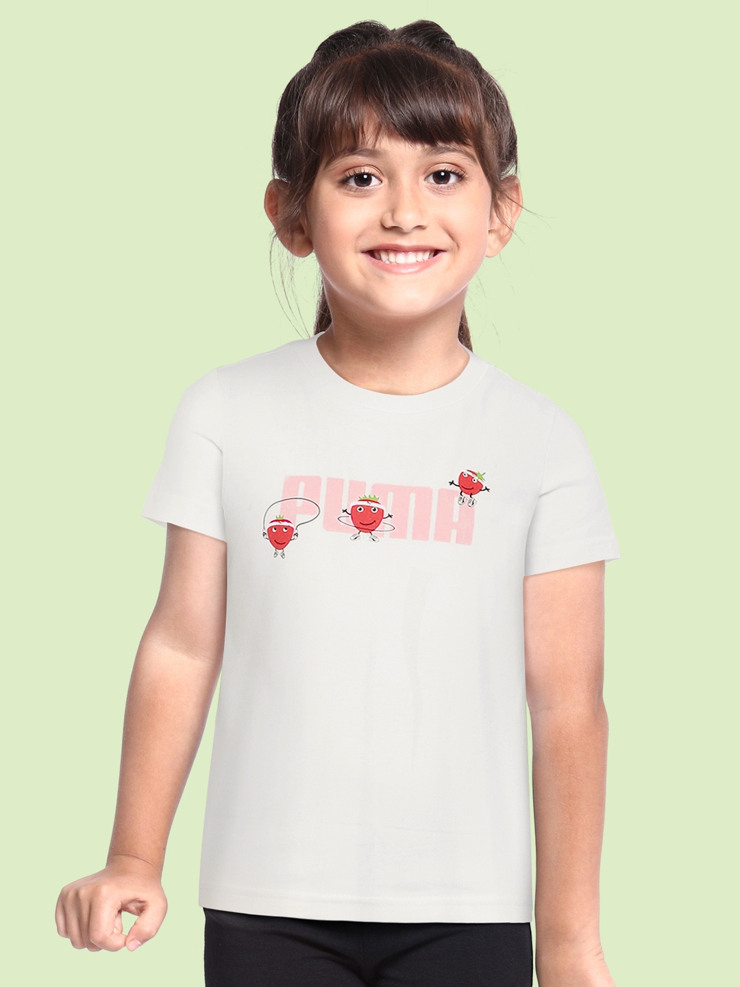 

Puma Kids Regular Fit Fruitmates Printed Pure Cotton T-shirt, White