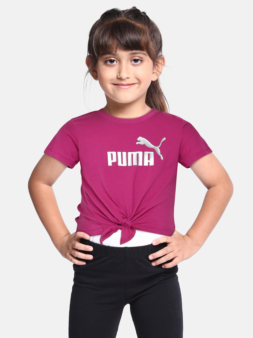 

Puma Girls Pink Printed Pure Cotton T-shirt