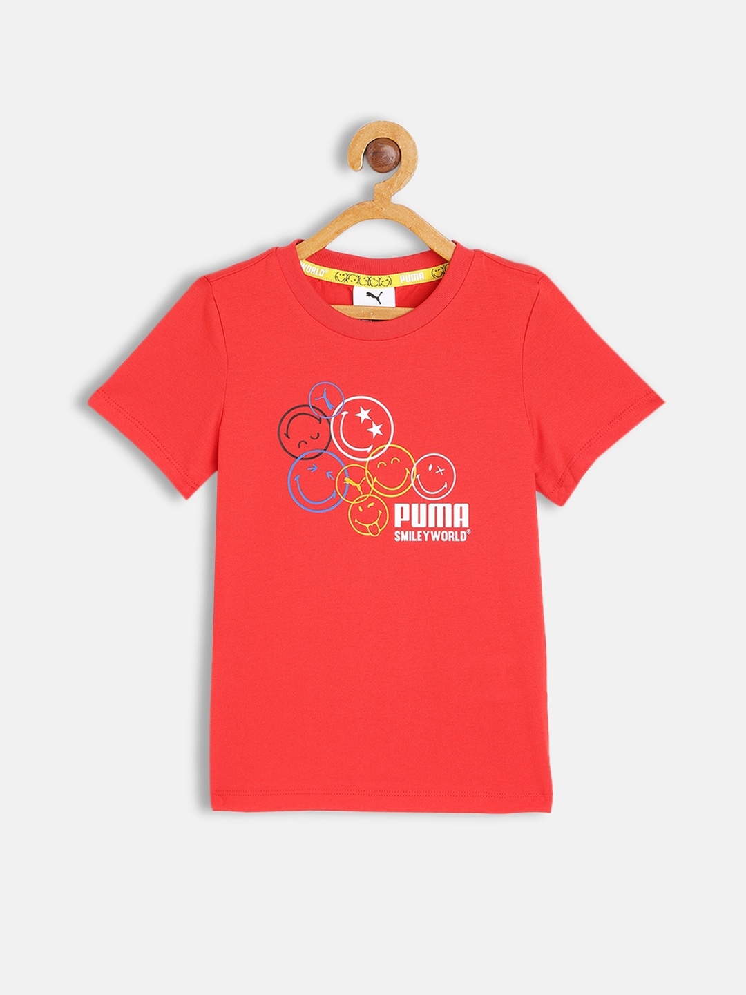 

Puma Kids Red x SMILEY WORLD Printed Pure Cotton T-shirt