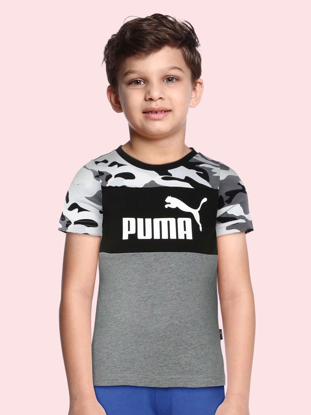 

Puma Boys Black Camouflage Printed T-shirt