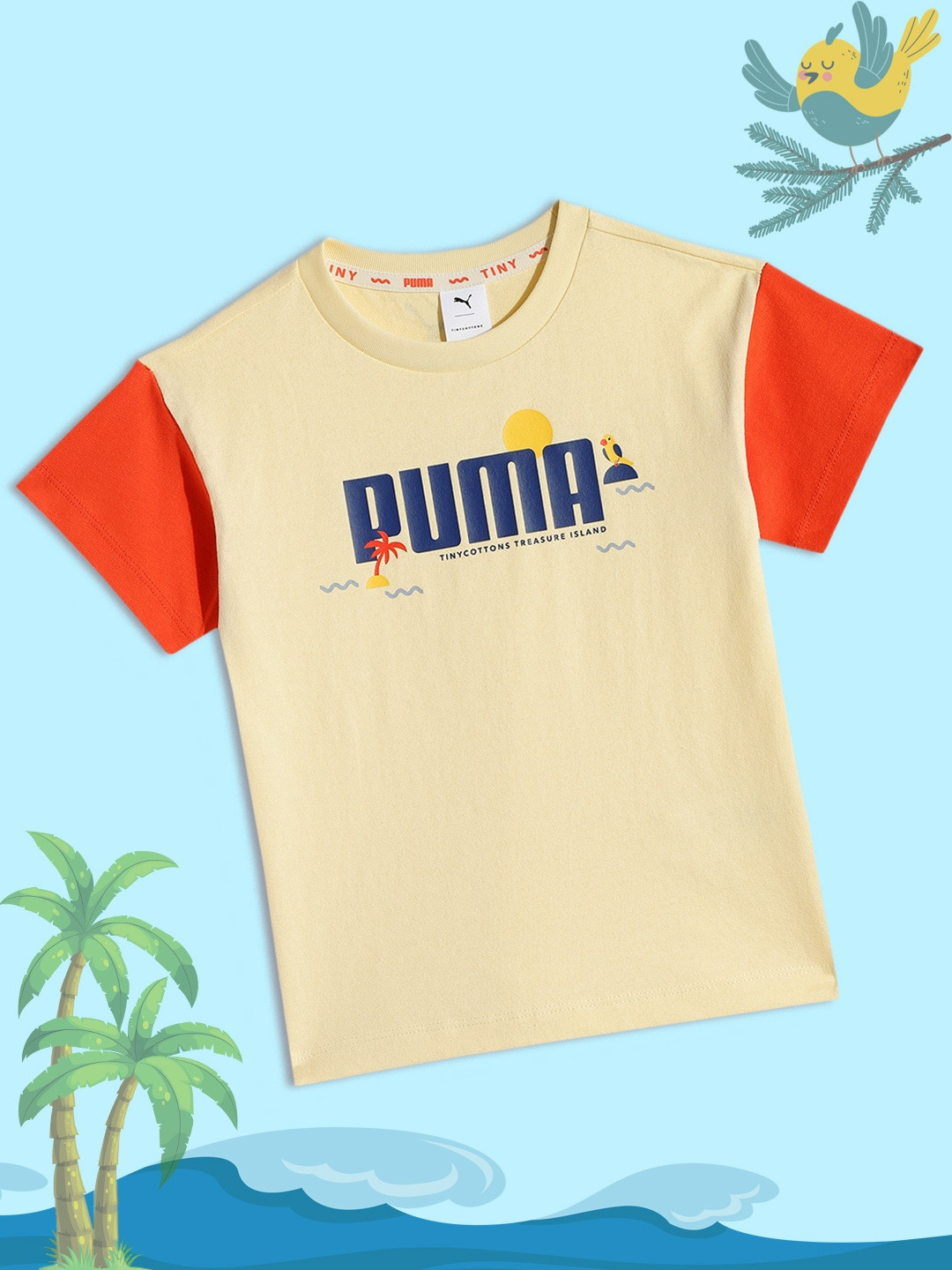 

Puma Kids Light Yellow x Tiny Printed Pure Cotton Relaxed Fit T-shirt