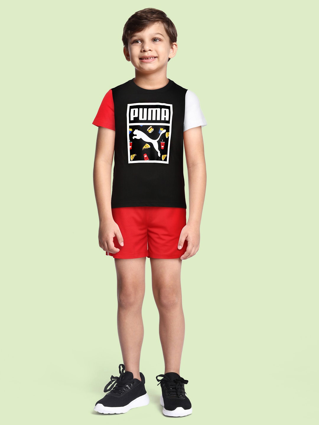 

Puma Boys Black Classics Story Printed Pure Cotton T-shirt