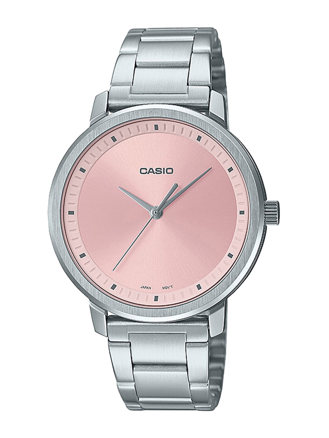 

CASIO Women Pink Embellished Dial & Silver Toned Bracelet Style Straps Analogue Watch