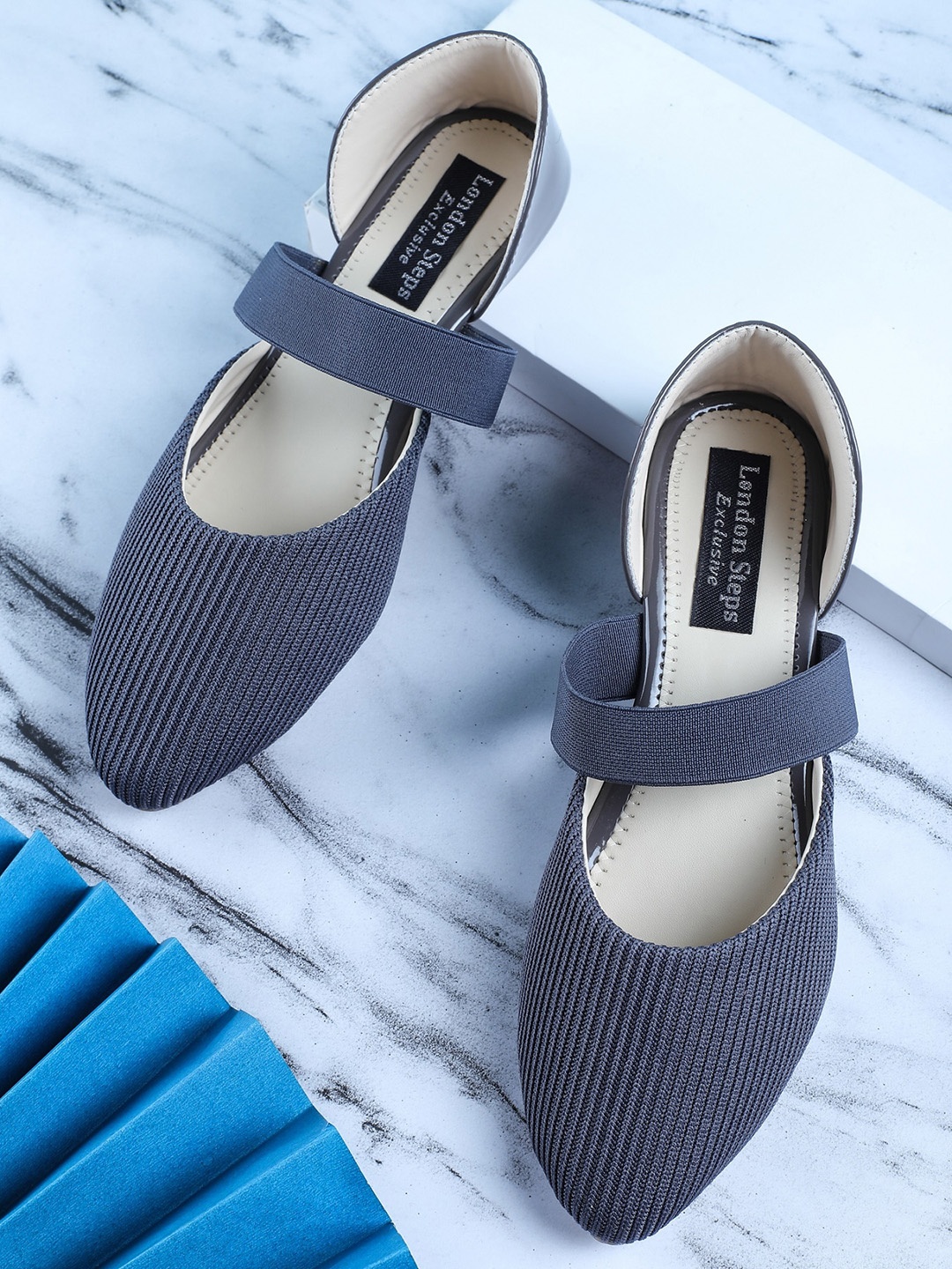 

LONDON STEPS Women Grey Ballerinas Flats