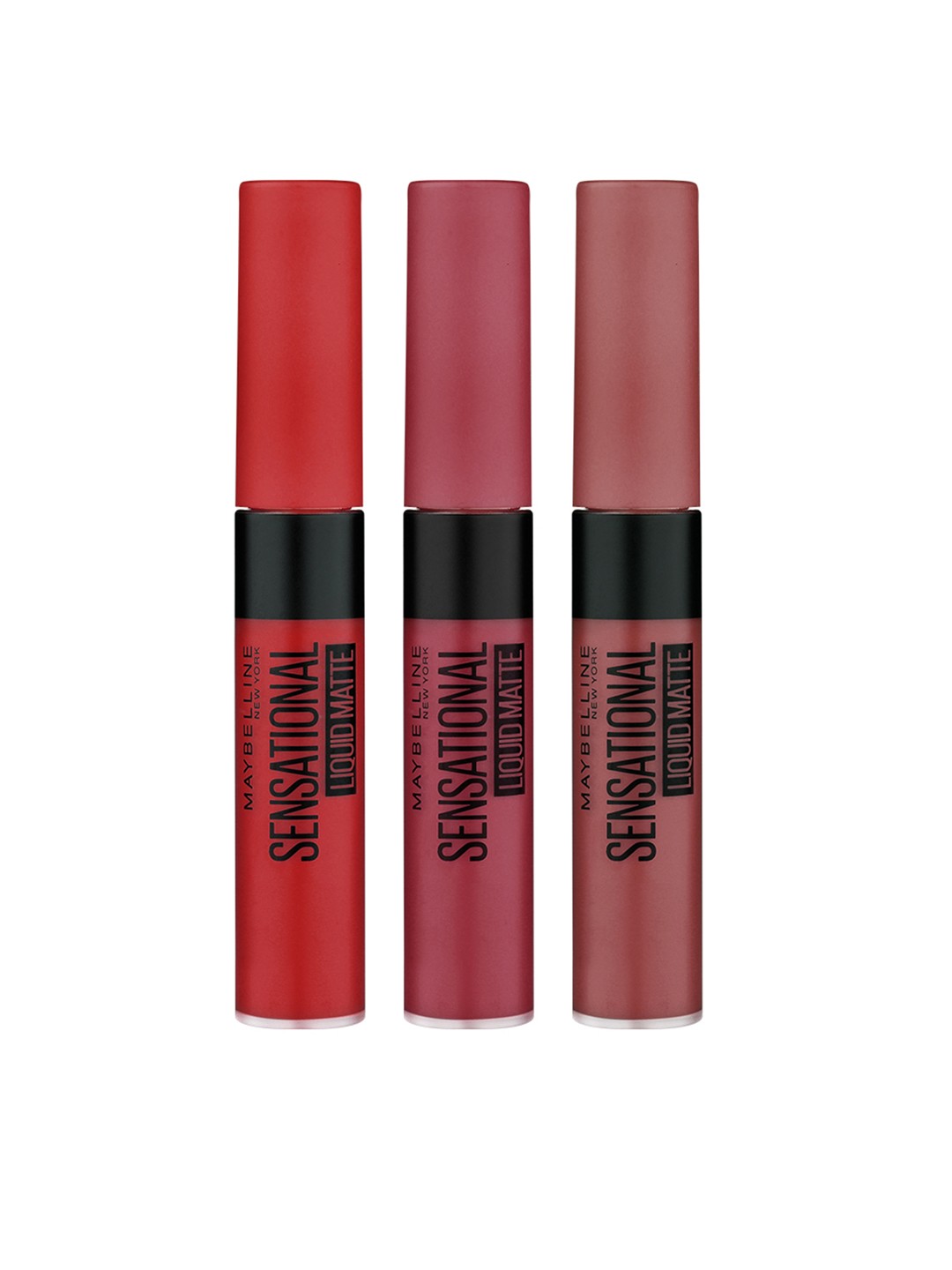 

Maybelline New York Set of 3 Sara's Favourite Sensational Liquid Matte Lipsticks, Pink