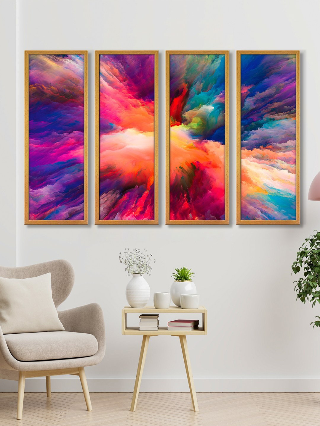 

999Store Set of 4 Sky Canvas Wall Paintings, Multi