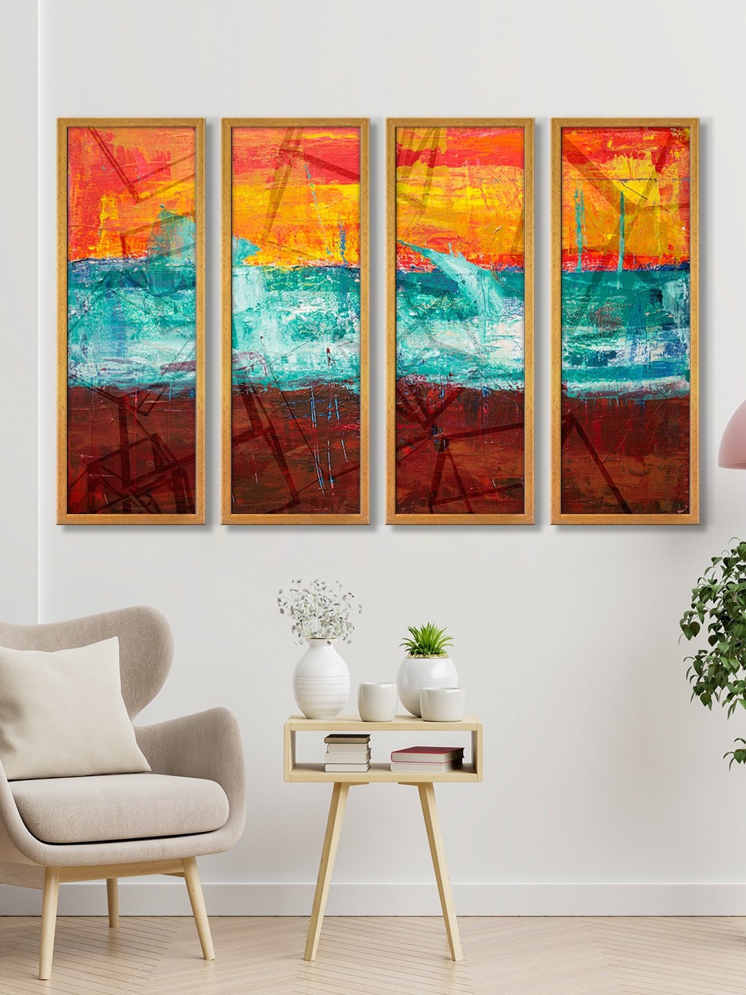 

999Store Multicolor Abstract Canvas Art Wall Painting, Multi