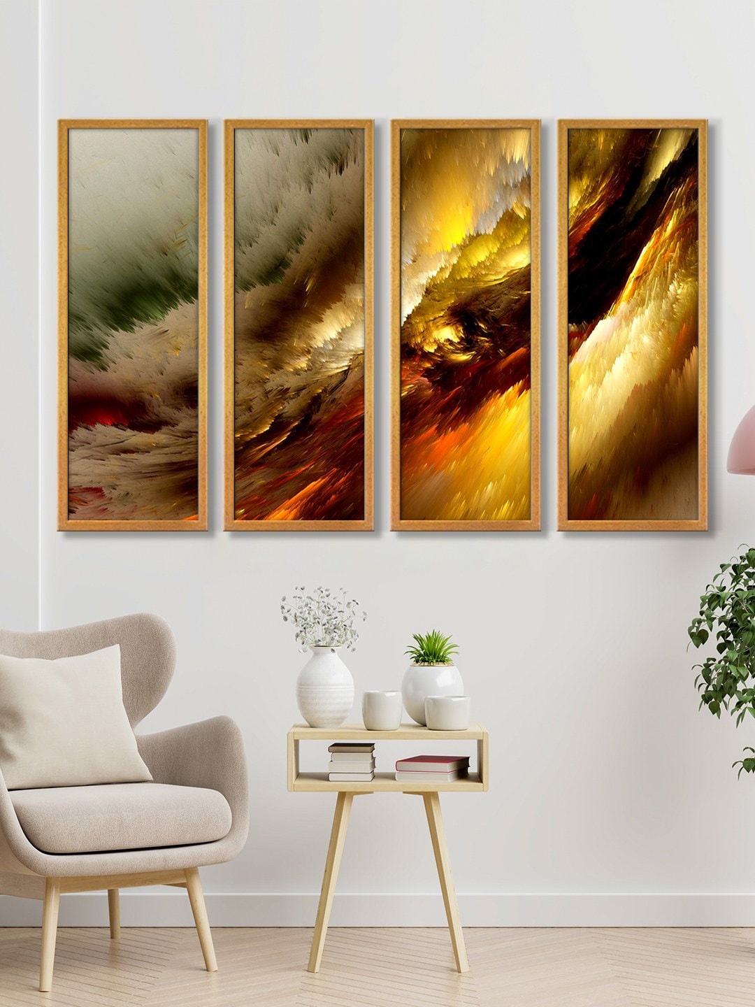 

999Store Multicoloured Set of 4 Sky Canvas Wall Art Hanging Painting, Multi