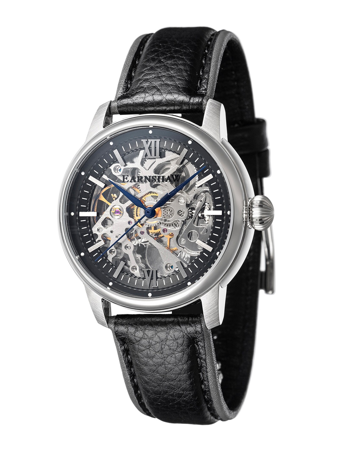 

EARNSHAW Men Black Skeleton Dial Analogue Automatic Motion Powered Watch ES-8110-01