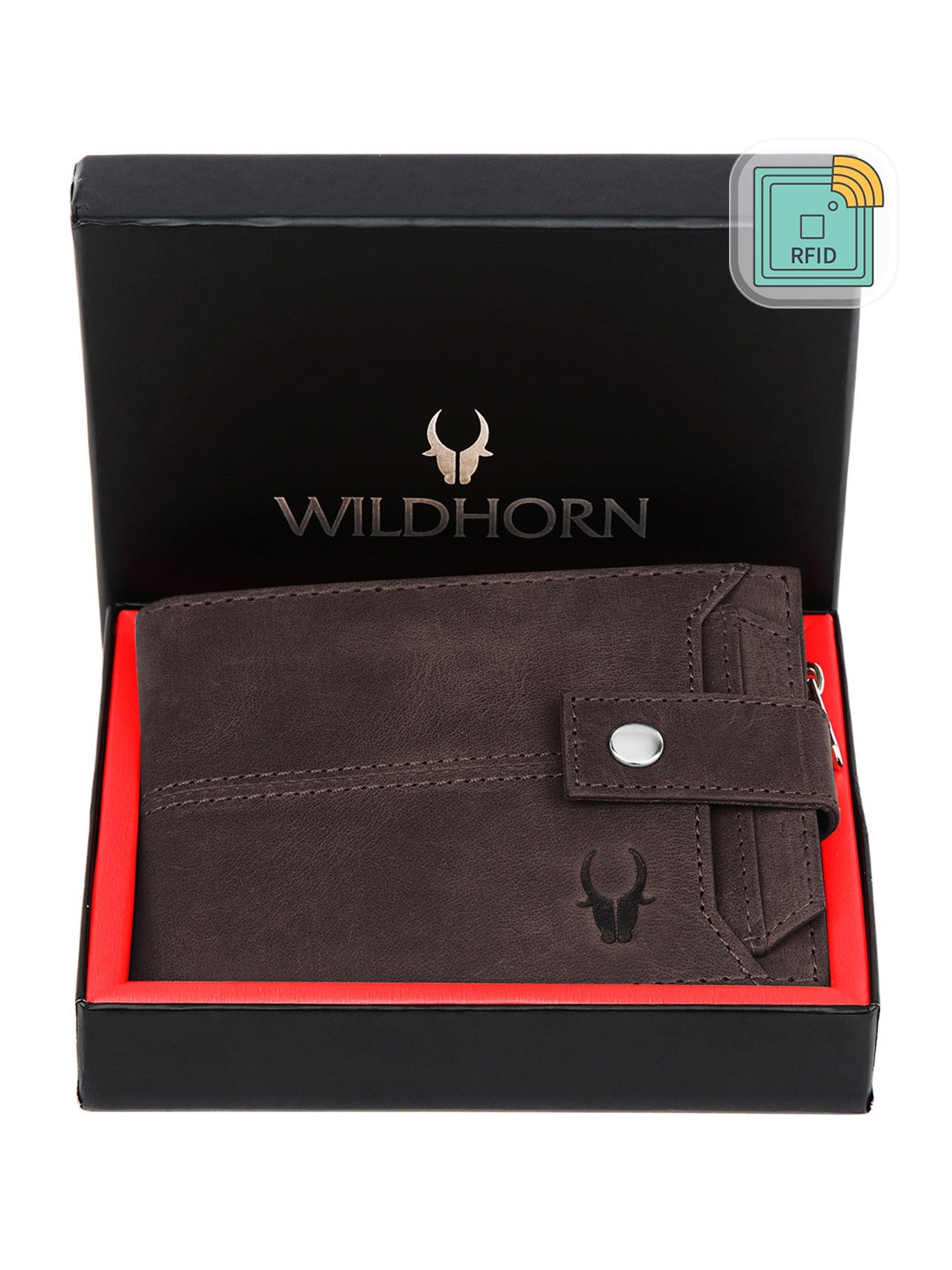 

WildHorn Men Brown Leather Two Fold Wallet